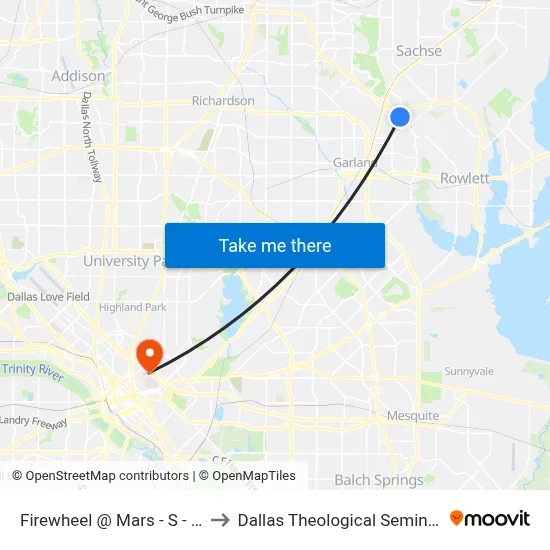 Firewheel @ Mars - S - FS to Dallas Theological Seminary map