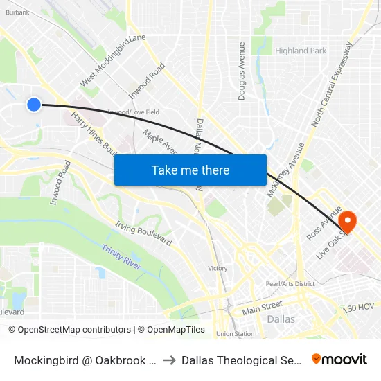 Mockingbird @ Oakbrook - E - FS to Dallas Theological Seminary map