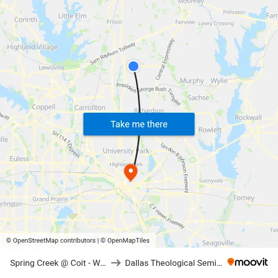 Spring Creek @ Coit - W - FS to Dallas Theological Seminary map