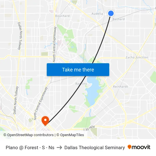 Plano @ Forest - S - Ns to Dallas Theological Seminary map