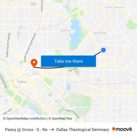 Peavy @ Gross - S - Ns to Dallas Theological Seminary map