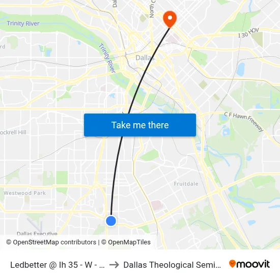 Ledbetter @ Ih 35 - W - MB to Dallas Theological Seminary map