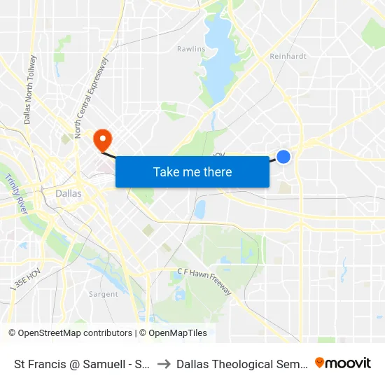 St Francis @ Samuell - S - MB to Dallas Theological Seminary map