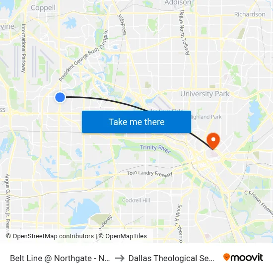 Belt Line @ Northgate - N - Mb2 to Dallas Theological Seminary map