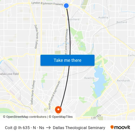 Coit @ Ih 635 - N - Ns to Dallas Theological Seminary map