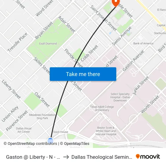 Gaston @ Liberty - N - Ns to Dallas Theological Seminary map