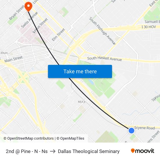 2nd @ Pine - N - Ns to Dallas Theological Seminary map