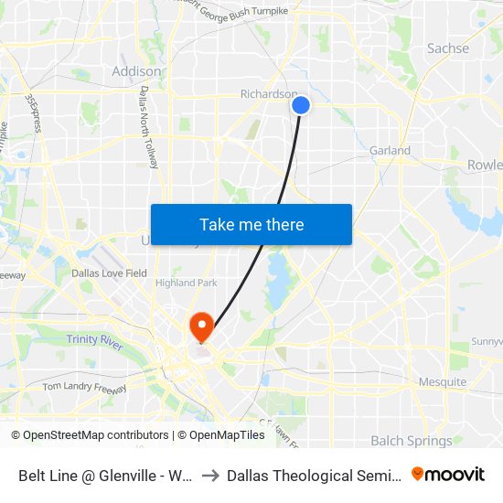 Belt Line @ Glenville - W - FS to Dallas Theological Seminary map