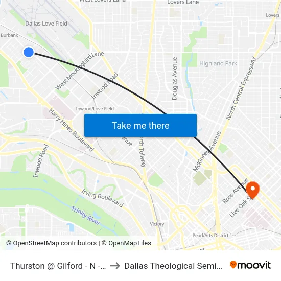 Thurston @ Gilford - N - Ns to Dallas Theological Seminary map