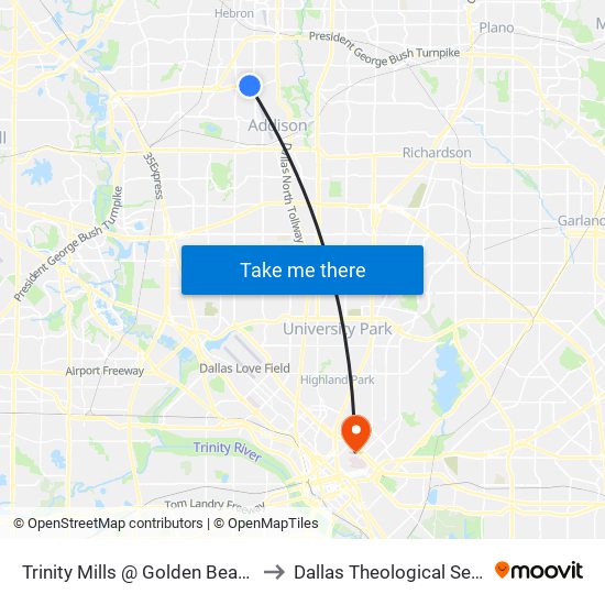 Trinity Mills @ Golden Bear - E - FS to Dallas Theological Seminary map