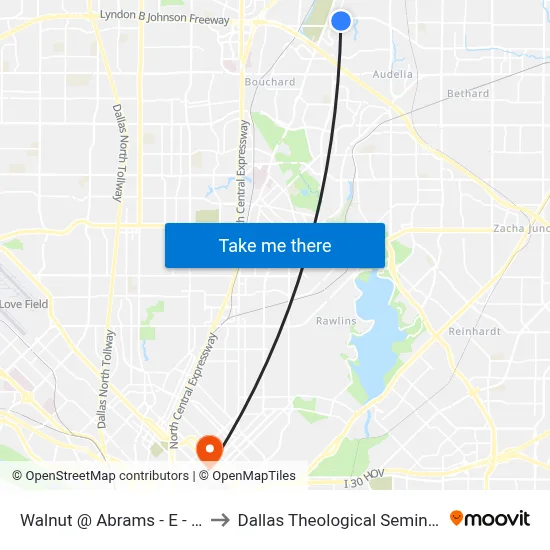 Walnut @ Abrams - E - FS to Dallas Theological Seminary map
