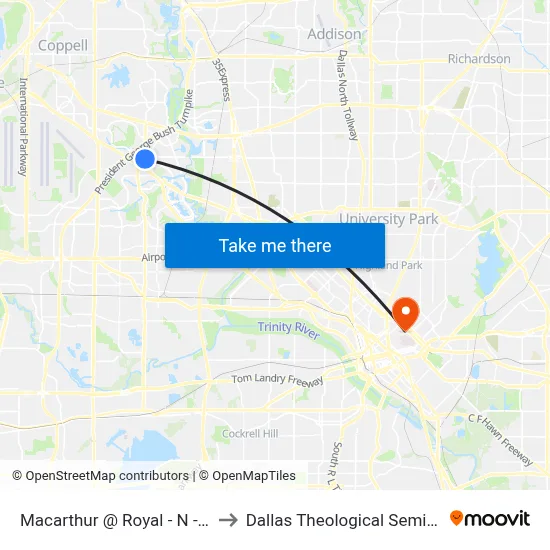 Macarthur @ Royal - N - MB to Dallas Theological Seminary map