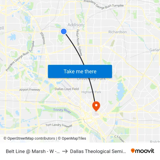 Belt Line @ Marsh - W - FS to Dallas Theological Seminary map