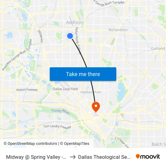Midway @ Spring Valley - N - FS to Dallas Theological Seminary map
