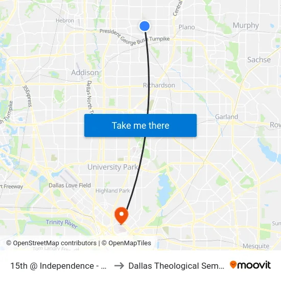 15th @ Independence - E - FS to Dallas Theological Seminary map