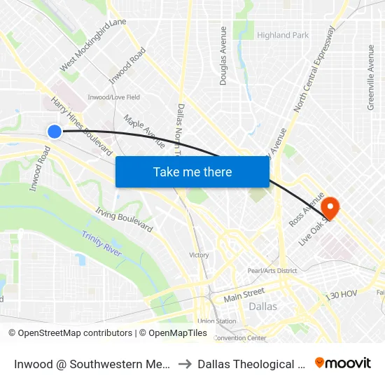 Inwood @ Southwestern Medical - S - FS to Dallas Theological Seminary map