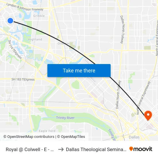 Royal @ Colwell - E - FS to Dallas Theological Seminary map