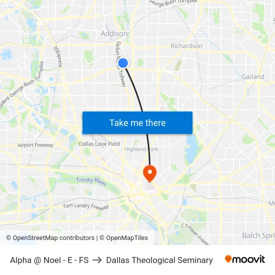 Alpha @ Noel - E - FS to Dallas Theological Seminary map