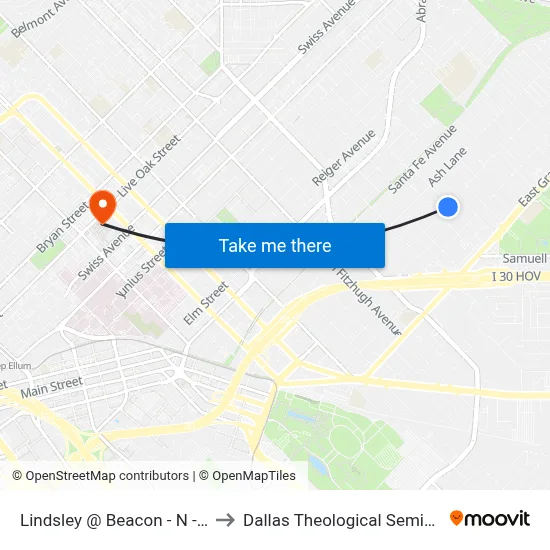Lindsley @ Beacon - N - Ns to Dallas Theological Seminary map
