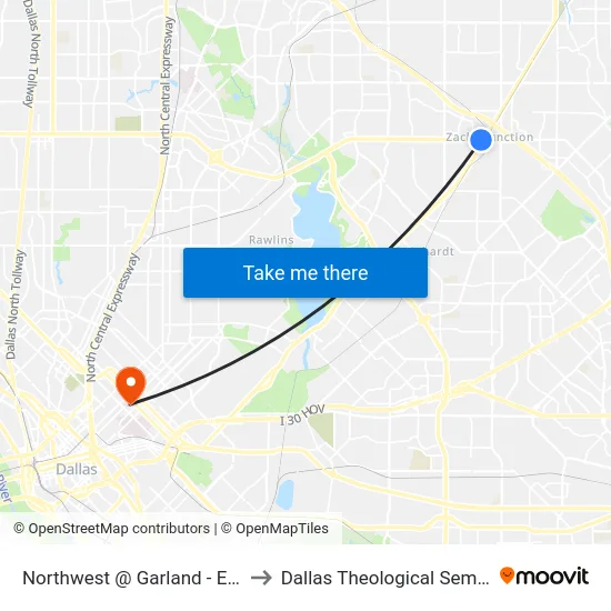 Northwest @ Garland - E - MB to Dallas Theological Seminary map