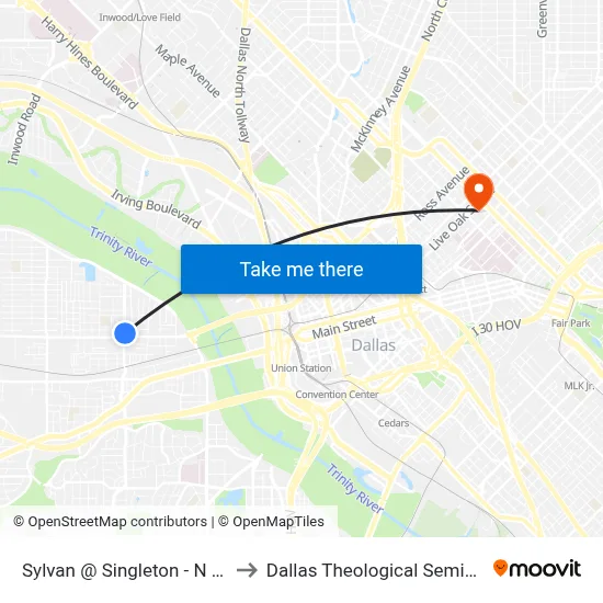 Sylvan @ Singleton - N - FS to Dallas Theological Seminary map