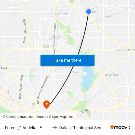 Forest @ Audelia - E - Mb2 to Dallas Theological Seminary map