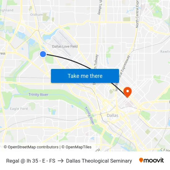 Regal @ Ih 35 - E - FS to Dallas Theological Seminary map
