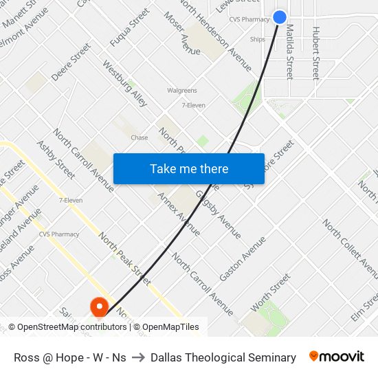 Ross @ Hope - W - Ns to Dallas Theological Seminary map