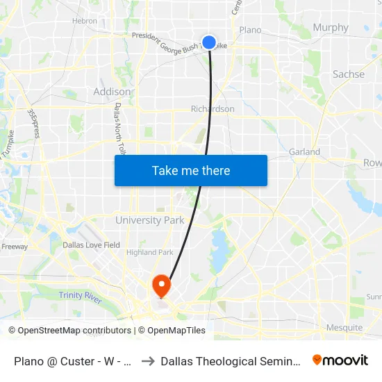 Plano @ Custer - W - Ns to Dallas Theological Seminary map