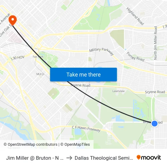 Jim Miller @ Bruton - N - Ns to Dallas Theological Seminary map