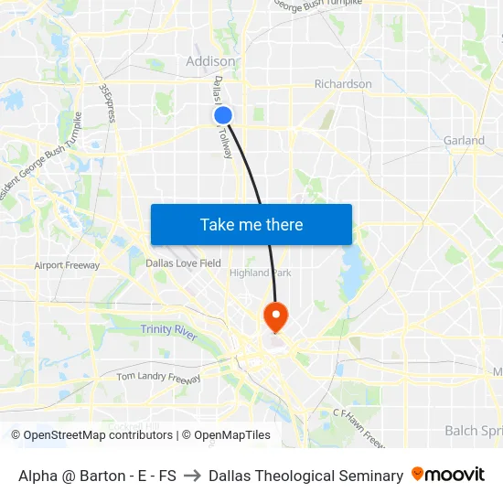 Alpha @ Barton - E - FS to Dallas Theological Seminary map
