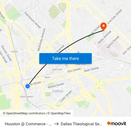 Houston @ Commerce - S - Ns to Dallas Theological Seminary map