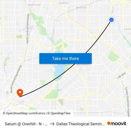 Saturn @ Overhill - N - Ns to Dallas Theological Seminary map