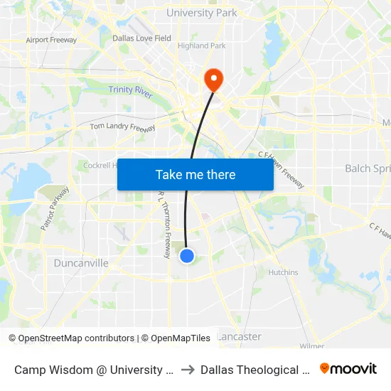 Camp Wisdom @ University Hills- W - FS to Dallas Theological Seminary map
