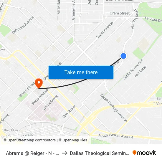 Abrams @ Reiger - N - Ns to Dallas Theological Seminary map