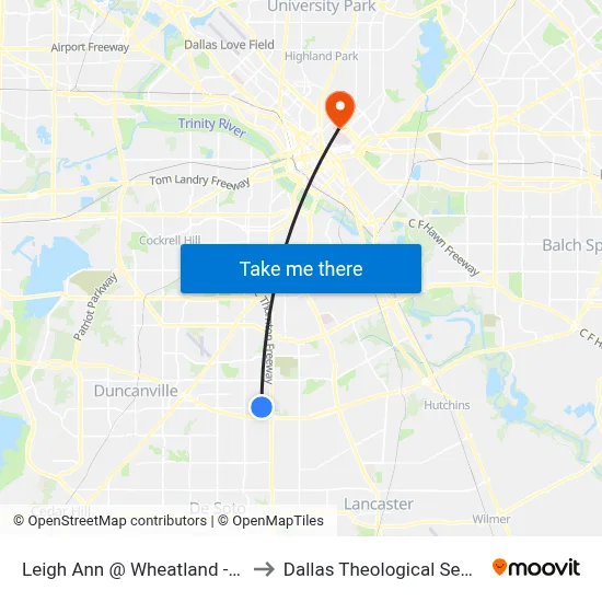 Leigh Ann @ Wheatland - N - FS to Dallas Theological Seminary map