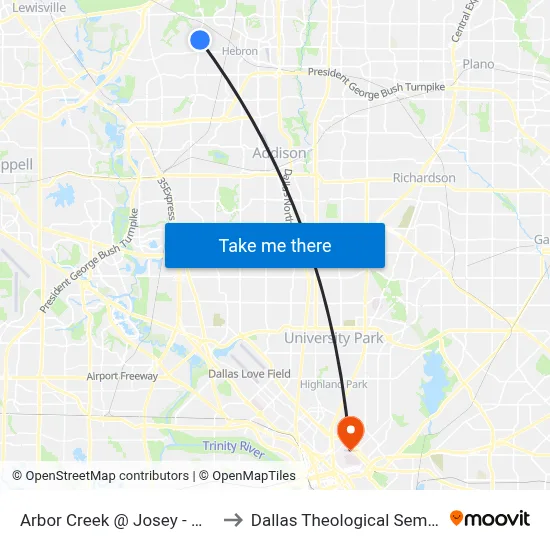 Arbor Creek @ Josey - W - FS to Dallas Theological Seminary map