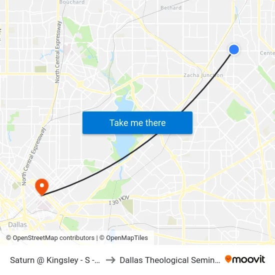 Saturn @ Kingsley - S - Ns to Dallas Theological Seminary map