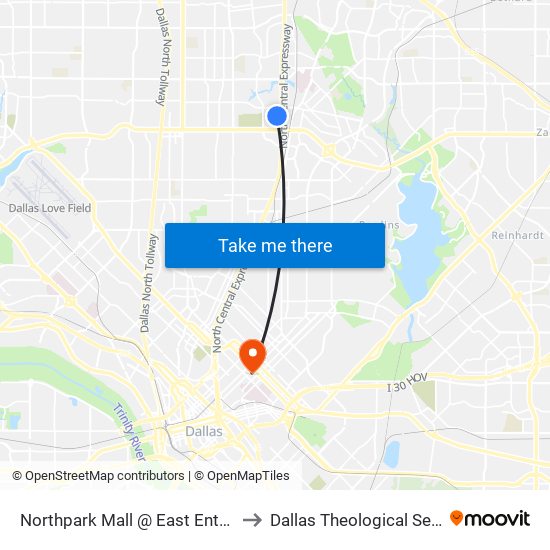 Northpark Mall @ East Entrance - S to Dallas Theological Seminary map