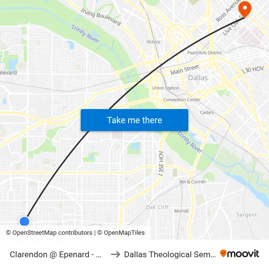 Clarendon @ Epenard - W - Ns to Dallas Theological Seminary map