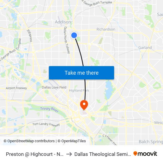 Preston @ Highcourt - N - Ns to Dallas Theological Seminary map