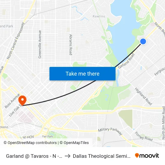 Garland @ Tavaros - N - Ns to Dallas Theological Seminary map