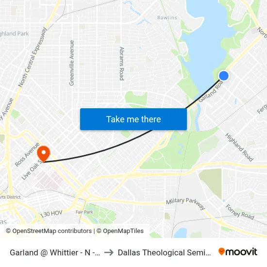 Garland @ Whittier - N - Ns to Dallas Theological Seminary map