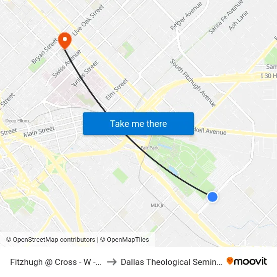 Fitzhugh @ Cross - W - Ns to Dallas Theological Seminary map