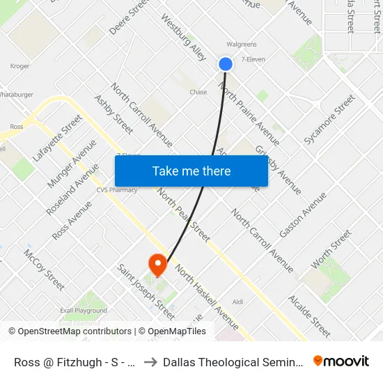 Ross @ Fitzhugh - S - Ns to Dallas Theological Seminary map