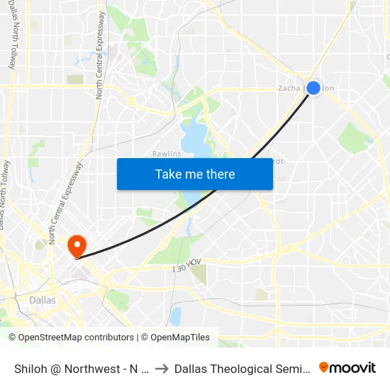Shiloh @ Northwest - N - FS to Dallas Theological Seminary map