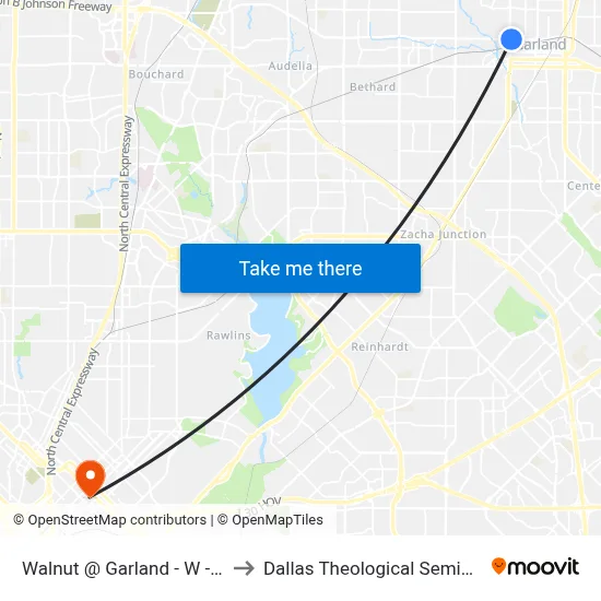 Walnut @ Garland - W - Ns to Dallas Theological Seminary map