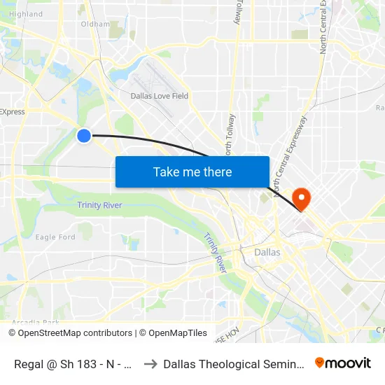 Regal @ Sh 183 - N - MB to Dallas Theological Seminary map