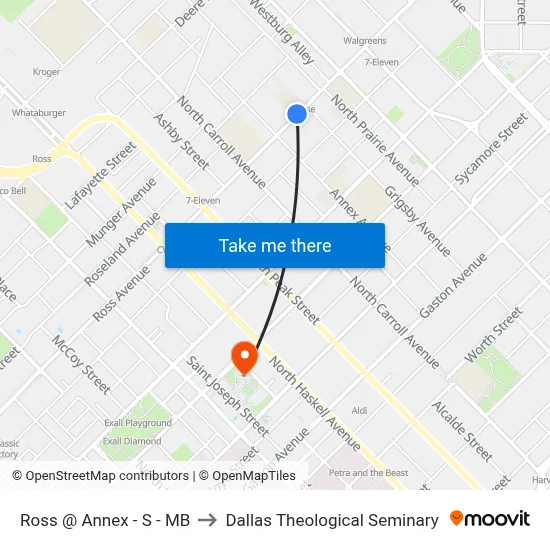 Ross @ Annex - S - MB to Dallas Theological Seminary map