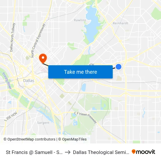 St Francis @ Samuell - S - FS to Dallas Theological Seminary map